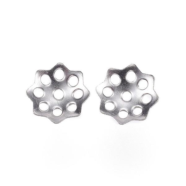 

PandaHall 201 Stainless Steel Bead Caps, Flower, Multi-Petal, Stainless Steel Color, 8x2mm, Hole: 1mm 201 Stainless Steel