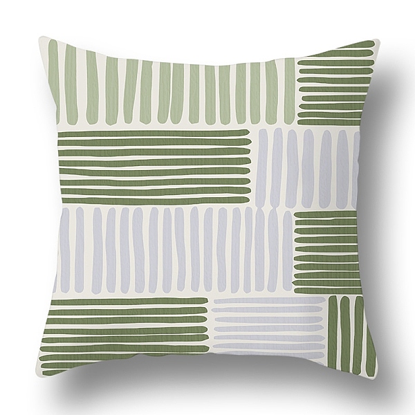 PandaHall Green Series Nordic Style Geometry Abstract Polyester Throw Pillow Covers, Cushion Cover, for Couch Sofa Bed, Square, Stripe...
