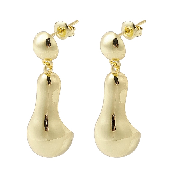 

PandaHall Brass Dangle Stud Earrings, Teardrop, Real 18K Gold Plated, 32.5x10.5mm Brass Teardrop