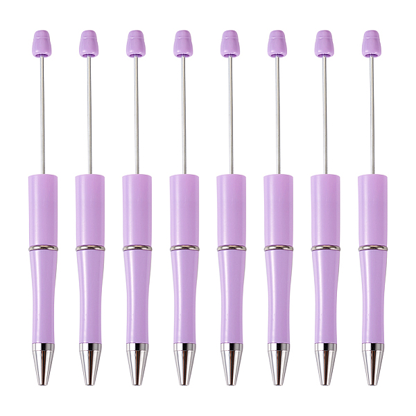 

PandaHall Plastic Ball-Point Pen, Beadable Pen, for DIY Personalized Pen with Jewelry Beads, Lilac, 145x11.5mm Plastic Purple