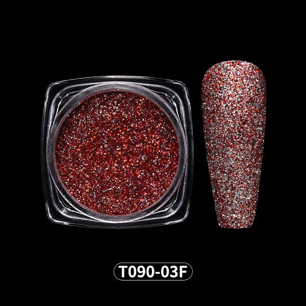 

PandaHall Laser Nail Art Glitter Powder, Starry Sky/Mirror Effect, Shiny Nail Decoration, FireBrick, Box: 30x30x16.5mm Plastic Others Red