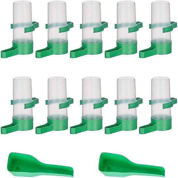 PandaHall No Drip Small Animal Water Bottle and Plastic Pet Food Scoops, for Small Pet/Bunny/Ferret/Hamster/Guinea Pig/Rabbit, Green...