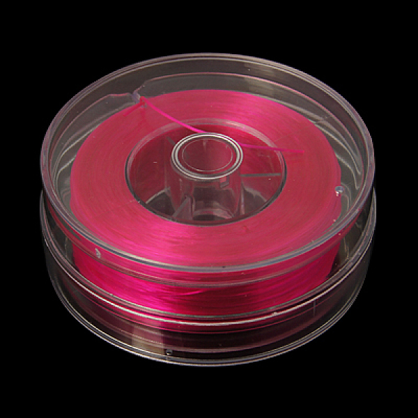 

PandaHall Flat Elastic Crystal String, Elastic Beading Thread, for Stretch Bracelet Making, Fuchsia, 0.8mm Spandex Flat Pink