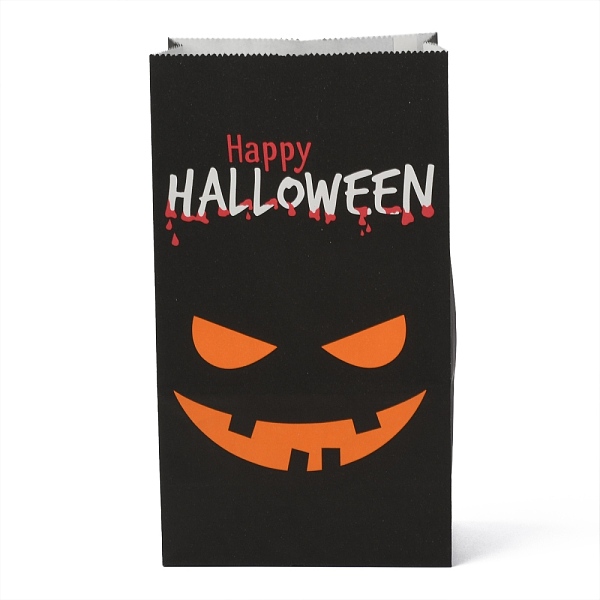 

PandaHall Halloween Theme Kraft Paper Bags, Gift Bags, Snacks Bags, Rectangle, Halloween Themed Pattern, 23.2x13x8cm Paper Pumpkin