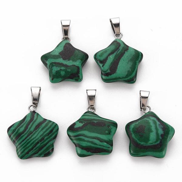 Pendentifs En Malachite Synthétique Teinté étoile