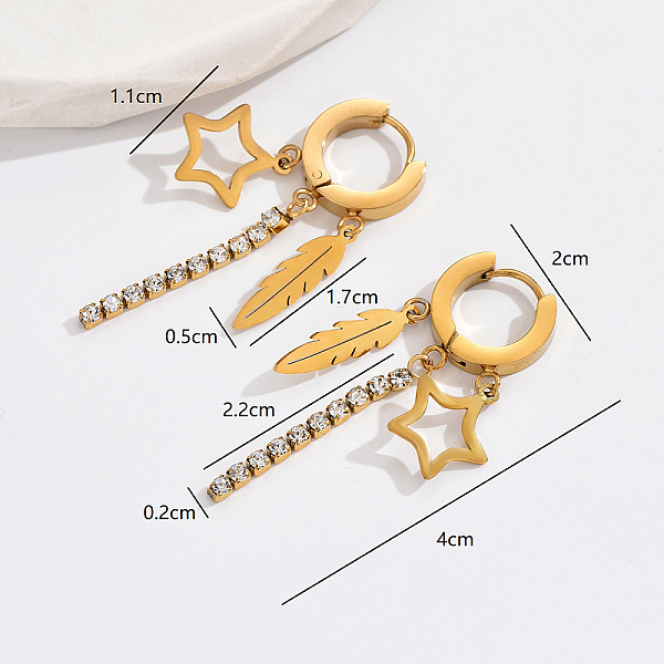 

PandaHall Exquisite metal star moon pendant earrings for daily wear women.