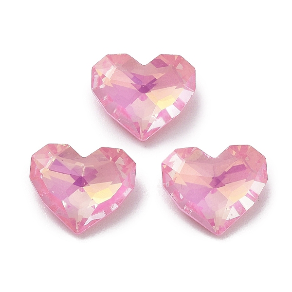 

PandaHall Glass Rhinestone Cabochons, Point Back & Back Plated, Faceted, Heart, Light Rose, 8.5x10x4mm Glass Rhinestone Heart Pink