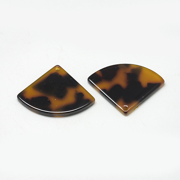 

PandaHall Cellulose Acetate(Resin) Pendants, Tortoiseshell Pattern, Fan, Goldenrod, 21.5x29x2.5mm, Hole: 1mm Cellulose Acetate Fan Gold
