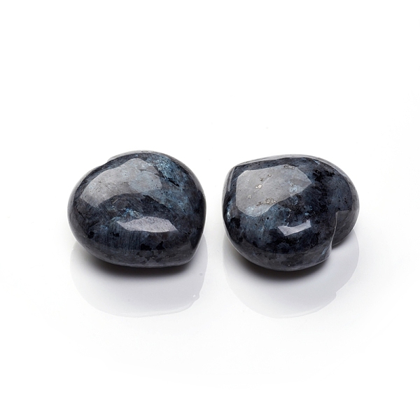 Natural Larvikite/Black Labradorite Heart Love Palm Worry Stone