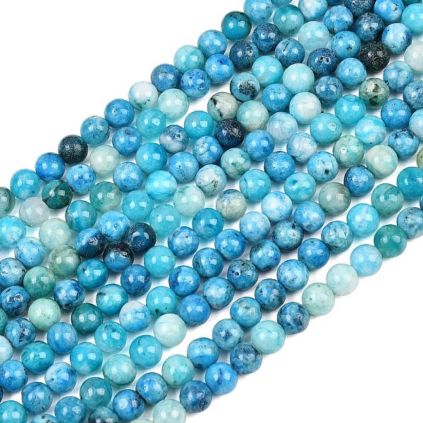 Brins de perles rondes en hémimorphite de pierres précieuses naturelles