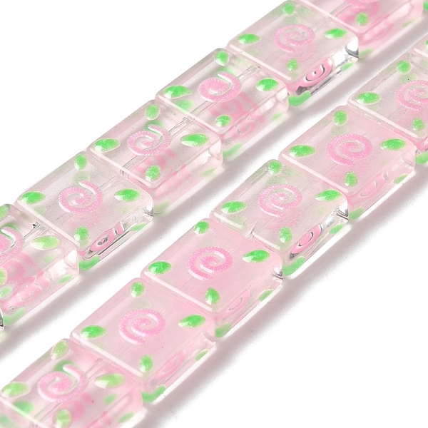 

PandaHall Handmade Lampwork Beads Strands, with Enamel, Square, Pink, 11.8~12x12x5~5.5mm, Hole: 1.2mm, about 33pcs/strand, 15.35''(39cm)...