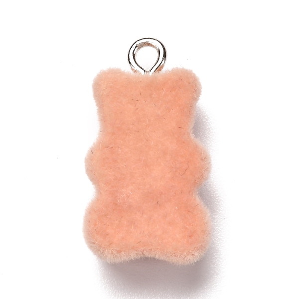 

PandaHall Flocky Resin Pendants, with Iron Finding, Bear, PeachPuff, 22x11x7mm, Hole: 2mm Resin Bear Brown