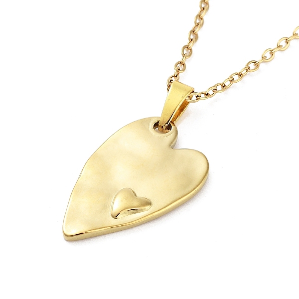 

PandaHall Heart 304 Stainless Steel Pendant Necklaces, Cable Chains Necklaces for Women, Real 18K Gold Plated, 15.75 inch(40cm), pendant...