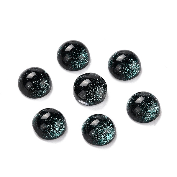 

PandaHall Electroplate Glass Cabochons, Half Round, Dark Sea Green, 6x3mm Glass Half Round