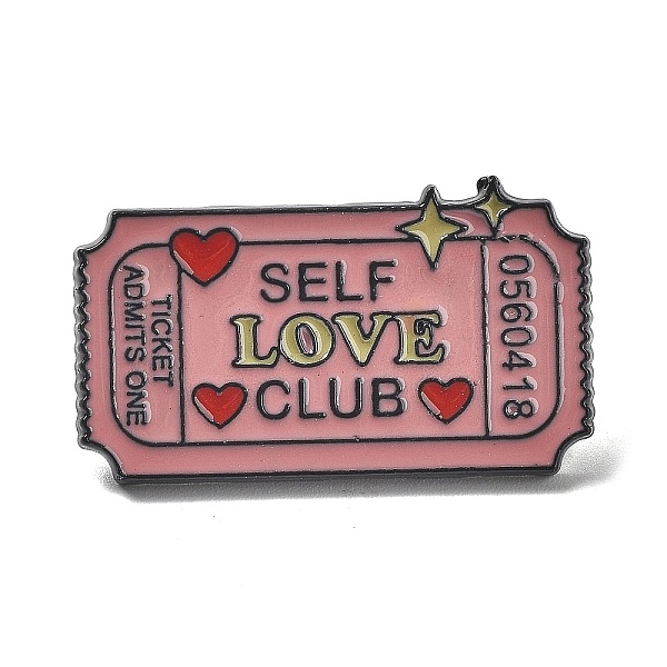

PandaHall Black Zinc Alloy Brooch, Self Love Theme Enamel Pins for Women, Rectangle, 18x31.5x2mm Alloy+Enamel Rectangle