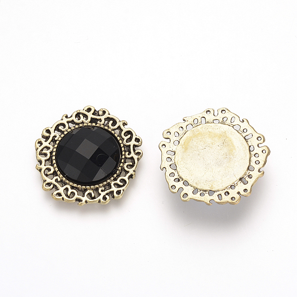 

PandaHall Alloy Rhinestone Flat Back Cabochons, with Acrylic Rhinestone, Pentagon, Antique Golden, Black, 24x24x4mm Acrylic Rhinestone...