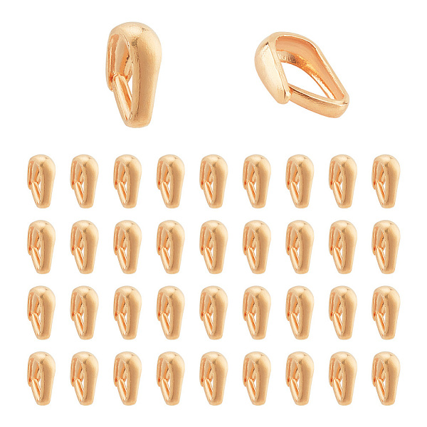

PandaHall PH 18K Gold Plated Snap On Bails, 50pcs Brass Pendant Clasps 5x3mm Teardrop Open Pinch Clip Bail Golden Pendant Connector Hook...