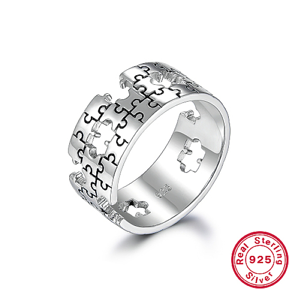 

PandaHall Rhodium Plated Platinum 925 Sterling Silver Hollow Finger Rings, Puzzle, with 925 Stamp, Platinum, Inner Diameter: 19mm Sterling...