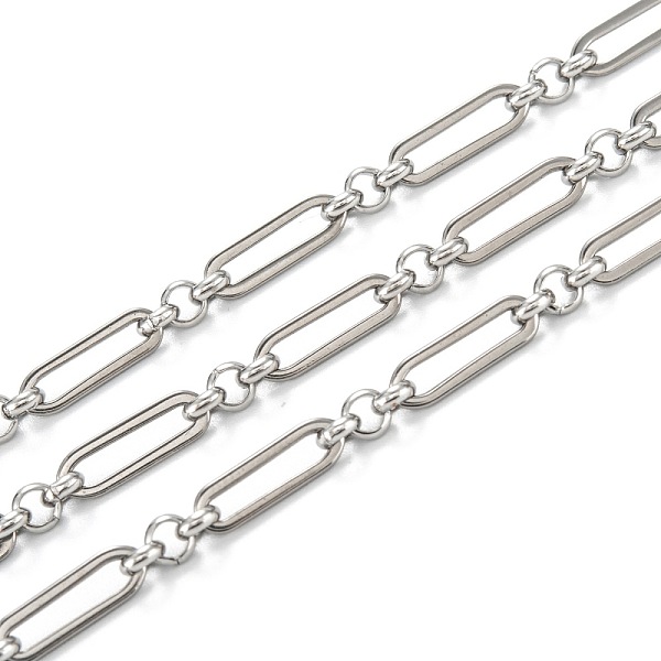 

PandaHall Handmade 304 Stainless Steel Link Chains, with Paperclip Chains, Unwelded, with Spool, Stainless Steel Color, link: 13.5x4x1mm...