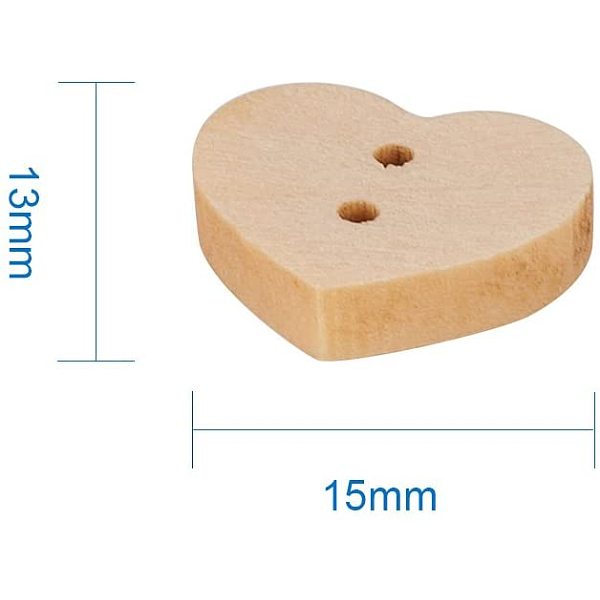 Lovely 2-hole Basic Sewing Button In Heart Shape
