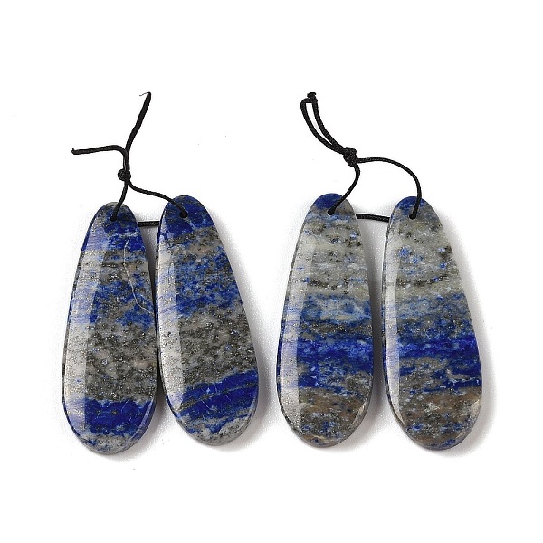 

PandaHall 2Pcs Natural Lapis Lazuli Pendants, Gems Charms, Teardrop, 42x15x4mm, Hole: 1mm Lapis Lazuli Teardrop