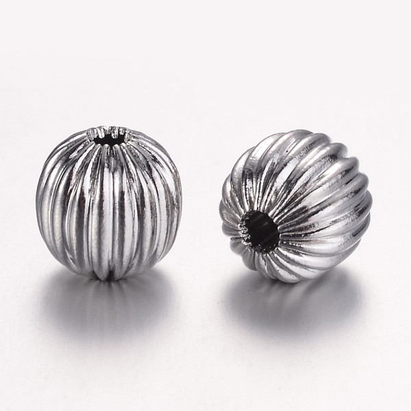 

PandaHall 304 Stainless Steel Beads, Corrugated Beads, Lantern, Stainless Steel Color, 8x8mm, Hole: 2mm 304 Stainless Steel Lantern