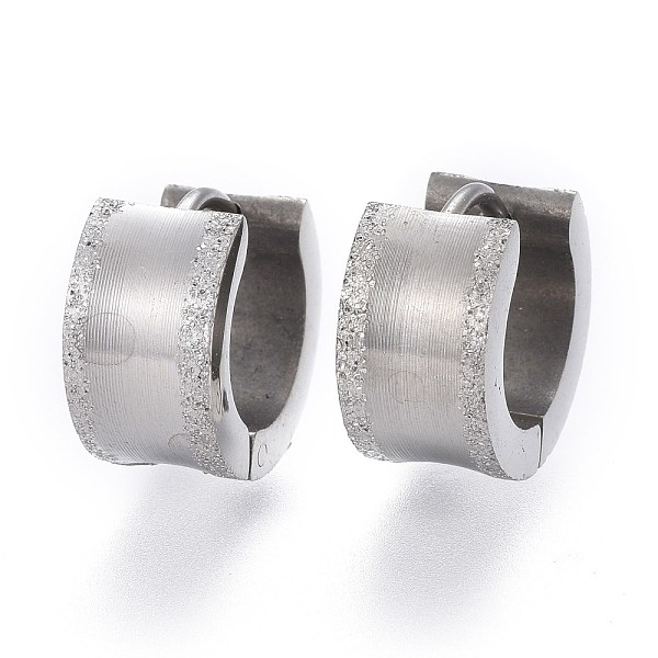 

PandaHall Textured 304 Stainless Steel Huggie Hoop Earrings, Ring, Stainless Steel Color, 12x13x7mm, Pin: 1.2mm 304 Stainless Steel Ring