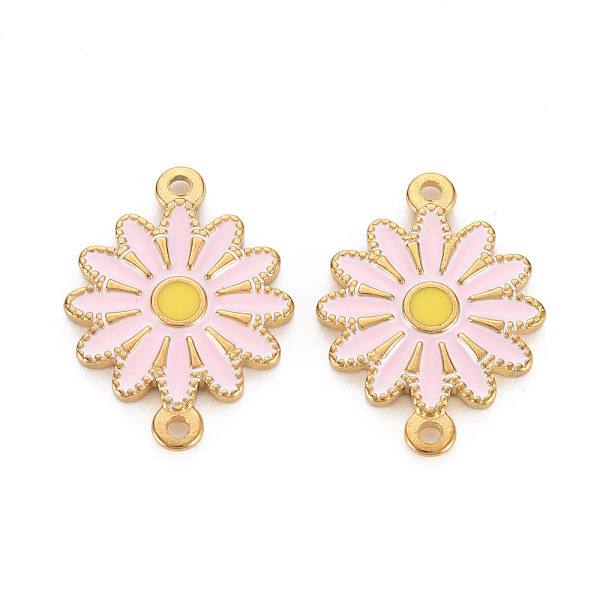 

PandaHall 304 Stainless Steel Enamel Links Connectors, Ion Plating(IP), Golden, Flower, Pink, 21x15.5x2mm, Hole: 1.4mm 304 Stainless Steel...