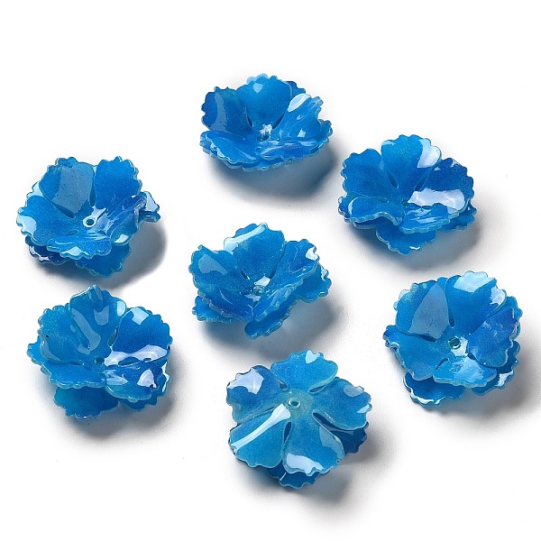 

PandaHall Flower Bead Cap, for DIY Jewelry Making, Royal Blue, 26~29x9~11mm, Hole: 1~1.4mm Acrylic