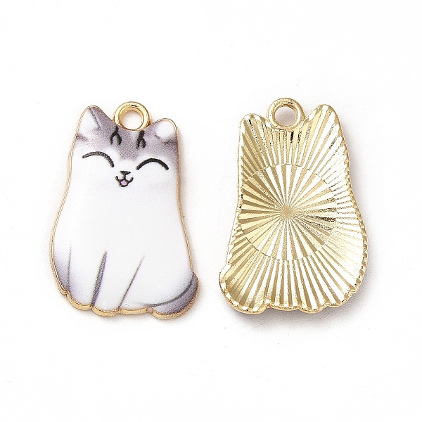 

PandaHall Alloy Enamel Pendants, Cadmium Free & Nickel Free & Lead Free, Golden, Cat Charms, White, 25x16x3mm, Hole: 1.8mm Alloy+Enamel Cat...