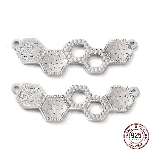 Rhodium Plated 925 Sterling Silver Connector Charms