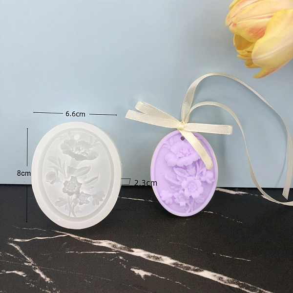 

PandaHall Flower Food Grade DIY Pendant Silicone Molds, Resin Casting Molds, For UV Resin, Epoxy Resin Jewelry Making, White, 80x66x23mm...