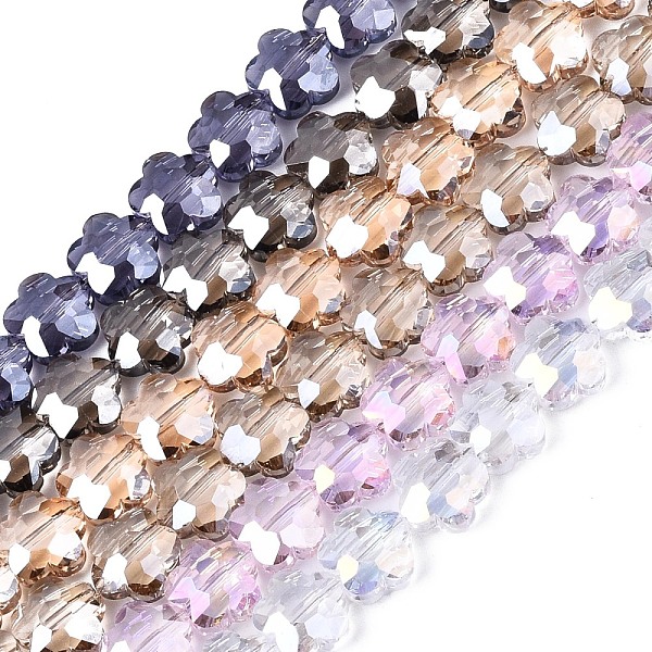 

PandaHall Electroplate Glass Beads Strands, Faceted, Flower, Mixed Color, 9.5x10x5.5mm, Hole: 1mm, about 70pcs/strand, 25.59 inch(65cm)..., Multicolor