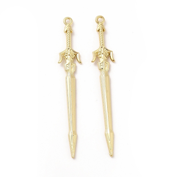 

PandaHall Rack Plating Alloy Big Pendants, Cadmium Free & Nickel Free & Lead Free, Sword Charm, Golden, 69x11x3mm, Hole: 2mm Alloy Others