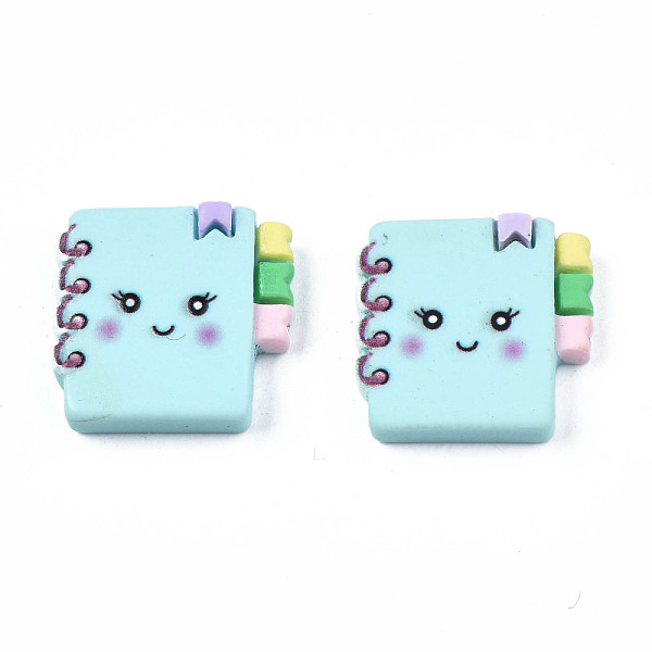 

PandaHall Opaque Resin Cabochons, Notebook, Pale Turquoise, 16x17x4.5mm Resin