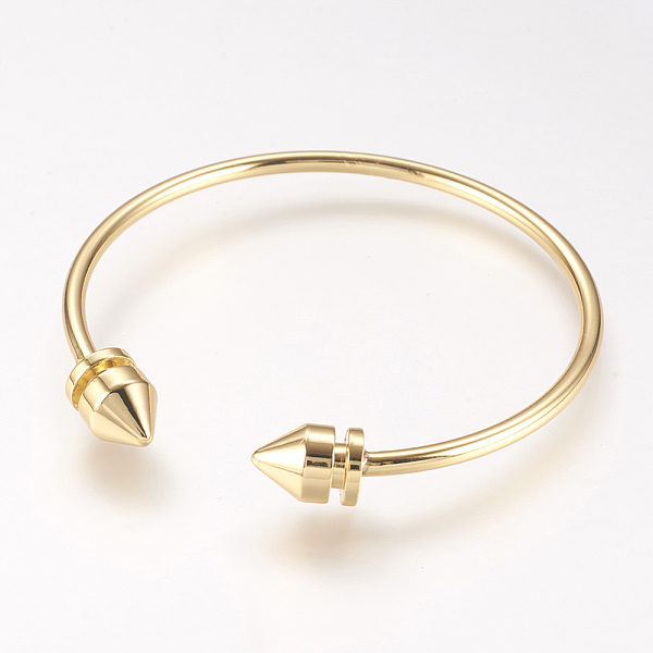

PandaHall Brass Cuff Bangle, Real 18K Gold Plated, 2-1/8 inch(54mm) Brass