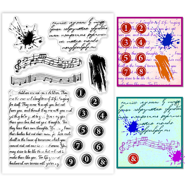 

PandaHall PH Typewriter Alphabet Clear Stamps, Retro Texture Rubber Stamps Sheet Music Silicone Stamp Transparent Stamps for Card Making...