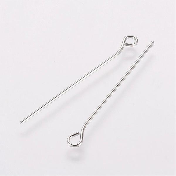 

PandaHall Rack Plating Brass Eye Pin, Long-Lasting Plated, Electroplated, Platinum, 35x0.7mm Brass