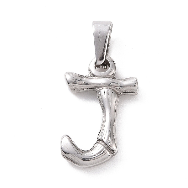 

PandaHall 304 Stainless Steel Pendants, Bamboo Style, Stainless Steel Color, Letter.J, 18x11.5x3mm, Hole: 3x7mm 304 Stainless Steel Letter J
