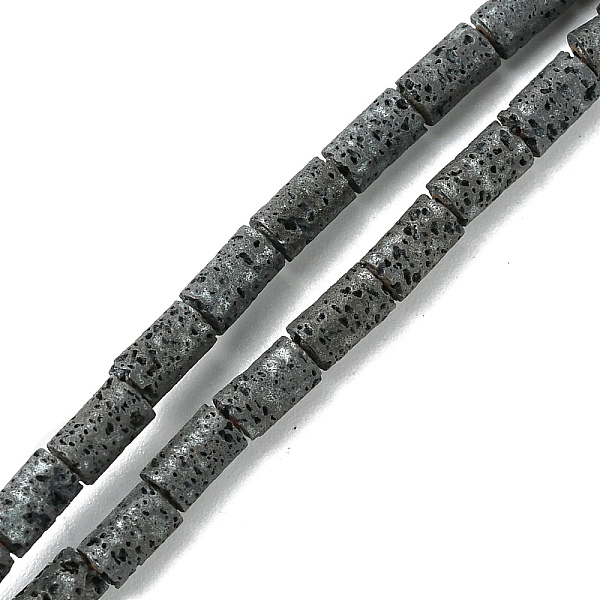 

PandaHall Natural Lava Rock Beads Strands, Cloumn, Frosted, 5.5x3mm, Hole: 1mm, about 72pcs/strand, 15.75''(40cm) Lava Rock Column