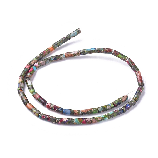 

PandaHall Synthetic Gold Line Imperial Jasper Beads Strands, Dyed, Column, 13x4mm, Hole: 0.7mm, about 31 pcs/Strand, 15.75 inch(40 cm)...