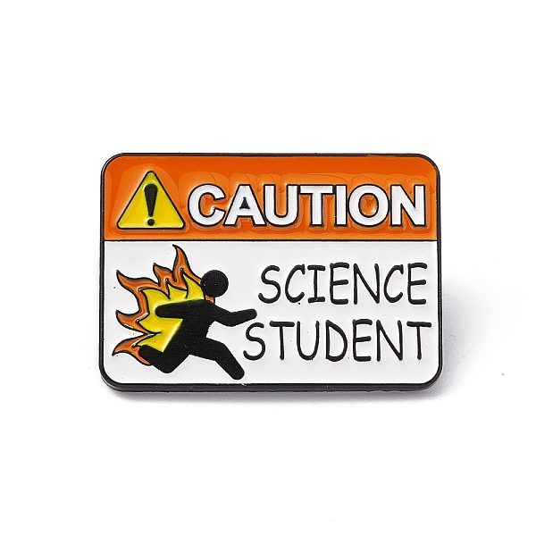 

PandaHall Rectangle with Word Aolly Brooch, Caution Science Student Word Badge for Backpack Clothes, Dark Orange, 21.5x30x1.8mm, Pin: 1.2mm...