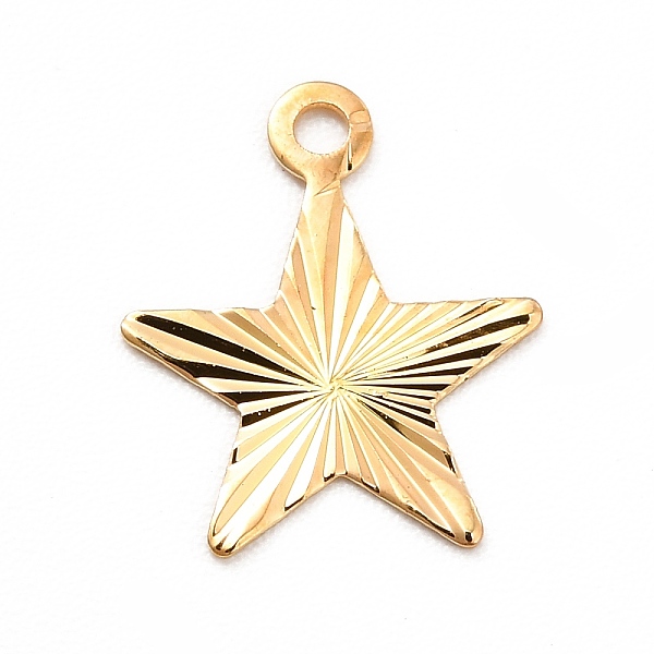 

PandaHall Rack Plating Brass Pendants, Long-Lasting Plated, Star Charm, Golden, 11x9x0.3mm, Hole: 1mm Brass Star