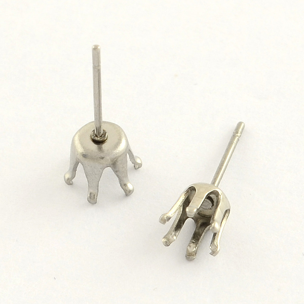 

PandaHall 304 Stainless Steel Post Stud Earring Settings, Stainless Steel Color, 3mm, pin: 0.8mm, fit for 3mm rhinestone 304 Stainless Steel...