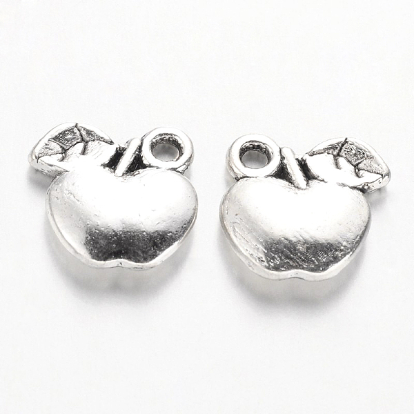 

PandaHall Tibetan Style Alloy Fruit Charms, Apple, Cadmium Free & Lead Free , Antique Silver, 10x10.5x2mm, Hole: 2mm Alloy Fruit