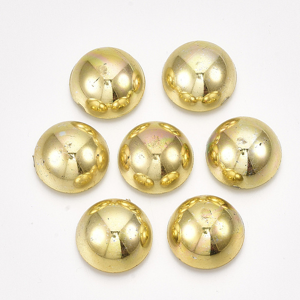 

PandaHall ABS Plastic Cabochons, Half Round, Golden, 12x6mm, about 1000pcs/bag ABS Plastic Half Round