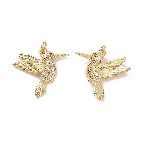 

PandaHall Brass Micro Pave Cubic Zirconia Pendants, Bird Charm, with Jump Ring, Real 18K Gold Plated, 23.5x24x3.5mm, Hole: 3mm Brass+Cubic..., Clear