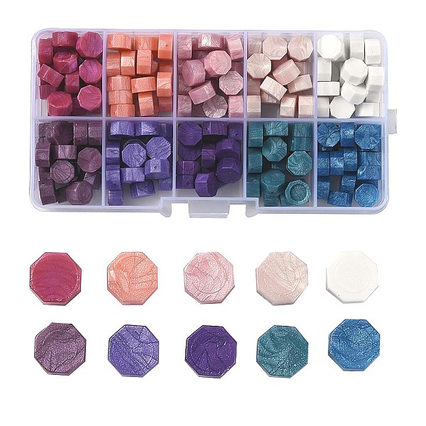 

PandaHall Sealing Wax Particles, for Retro Seal Stamp, Octagon, Mixed Color, 9mm, 10 colors, 25pcs/color, 250pcs/box Wax None Multicolor