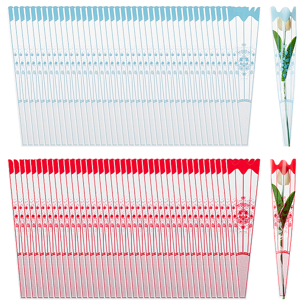 

PandaHall SUPERFINDINGS 200Pcs 2 Colors Single Rose Packaging Bags Flower Bouquets Wrapping Bags Triangles Waterproof Single Floral Sleeve..., Multicolor