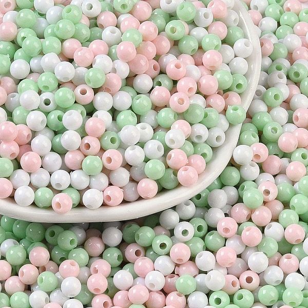 

PandaHall Opaque Acrylic Beads, Round, Mixed Color, 4mm, Hole: 1.2mm Acrylic Round Multicolor